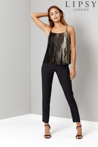 Lipsy Metallic All Over Pleated Cami Top